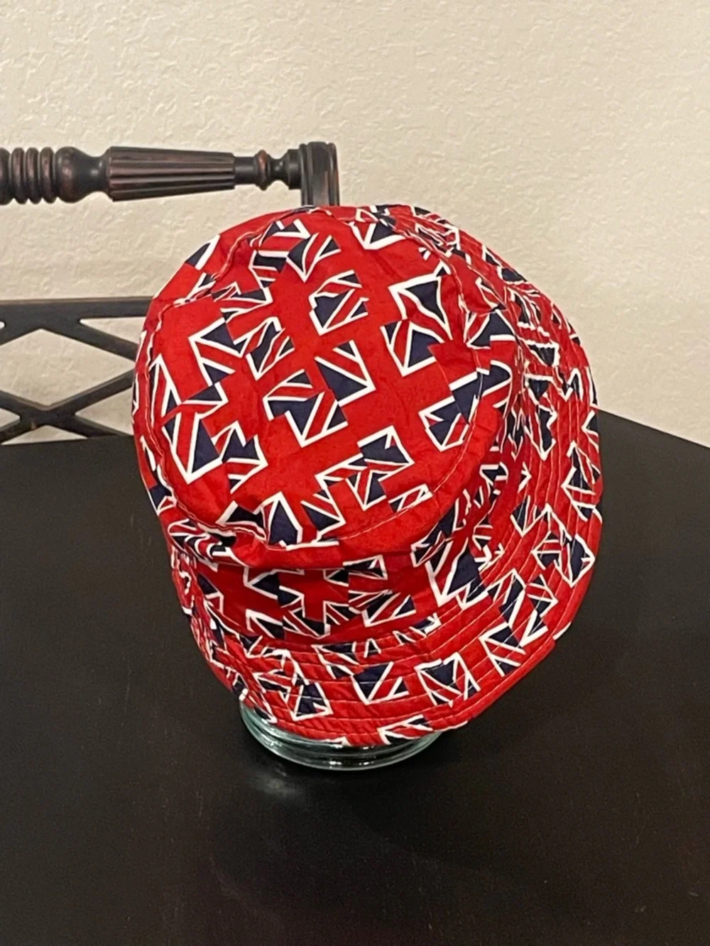 Kids Red Union Jack Print Bucket Hat - Youth Sun Hat